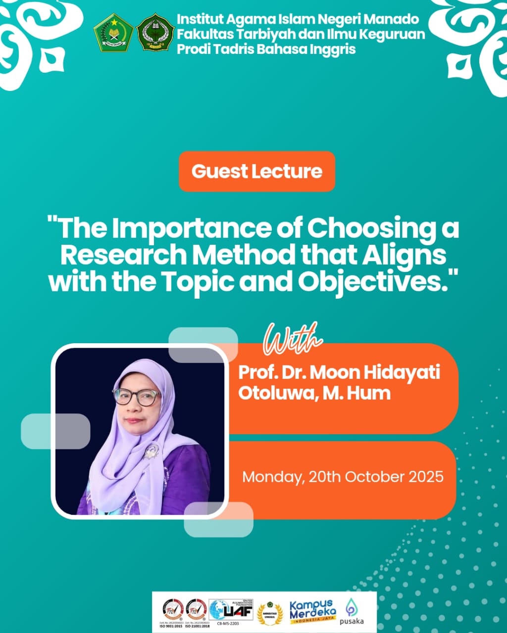English Education Study Program of FTIK IAIN Manado Holds First Guest Lecture and Establishes Cooperation with Gorontalo State University